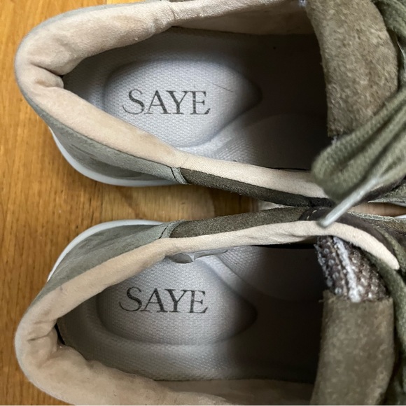 EUC SAYE Modelo 95 Terra - Suede Leather Green Sneakers Size 10 - Picture 5 of 10